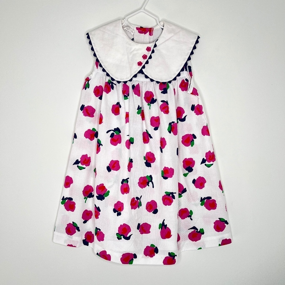 Vintage Bonnie Jean Collar Pink Floral Dress 6